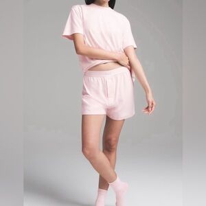 Skims boyfriend tee & boxer set in limited edition color barely pink